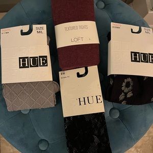Unworn Bundle of 3 pairs of thick tights and one pair cotton lace knee high